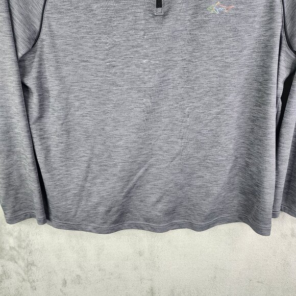 Mens Heather Gray Greg Norman Pullover Shirt 1/4 Zip Long Sleeve Mock Neck L - Picture 3 of 11